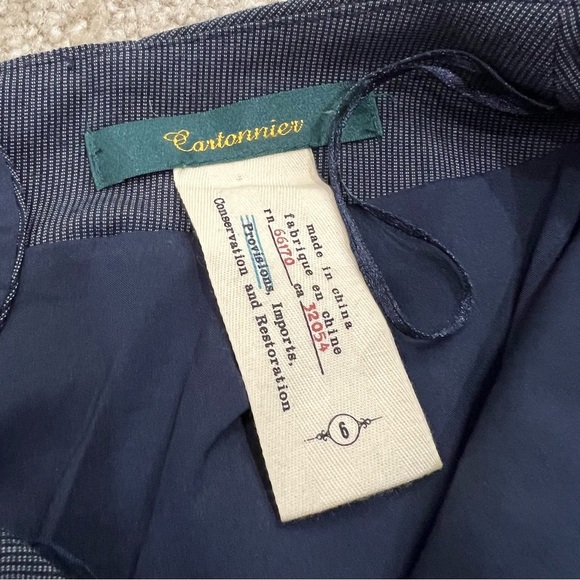 Anthropologie Cantonnier Blue Rouching Pencil Skirt WomenSize 6 Blue Knee Length - Picture 11 of 13